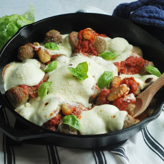 Cheesy Skillet Meatball Gnocchi - Recipe photo by fleurdelectable