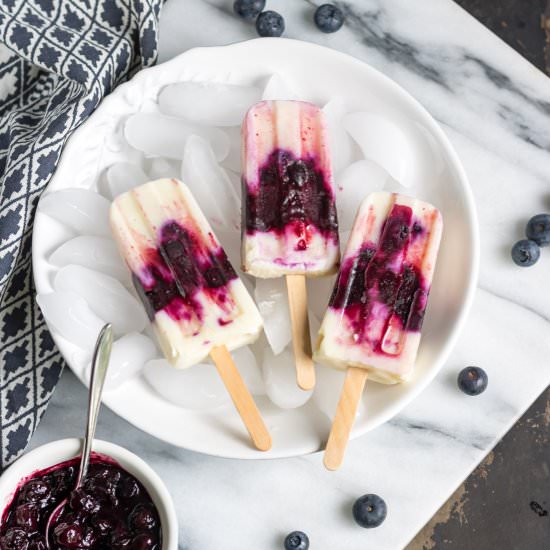Blueberry Yogurt Popsicles - Recipe photo by veggie desserts