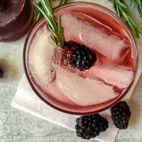 A Blackberry-Rosemary Vodka & Soda - Recipe photo by NotEntirelyAverage