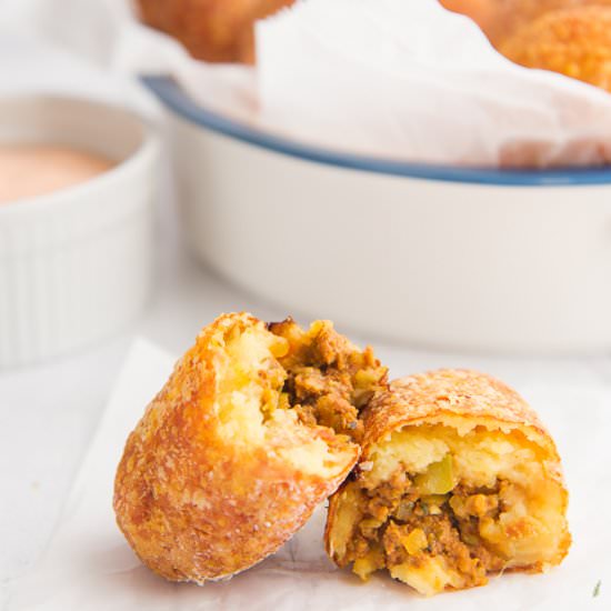Rellenos de Papa (Potato Fritters) - Recipe photo by senseandedibility
