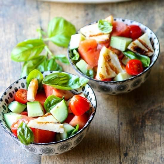 Grilled Halloumi & Watermelon Salad - Recipe photo by the food blog