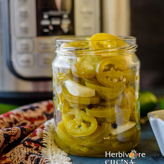 Instant Pot Pickled Jalapeños - Recipe photo by Herbivore Cucina