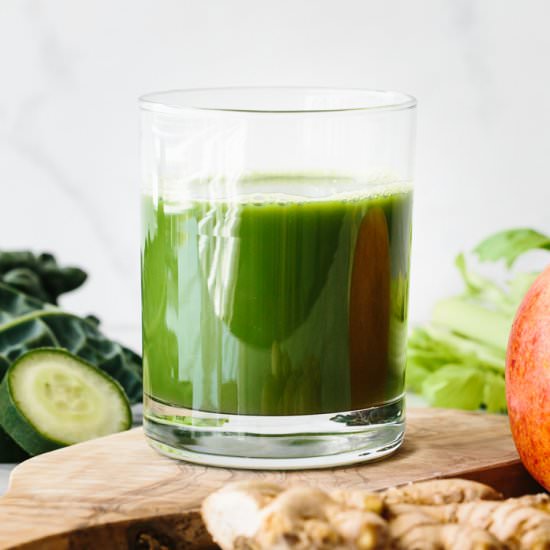 The Best Green Juice - Recipe photo by Downshiftology