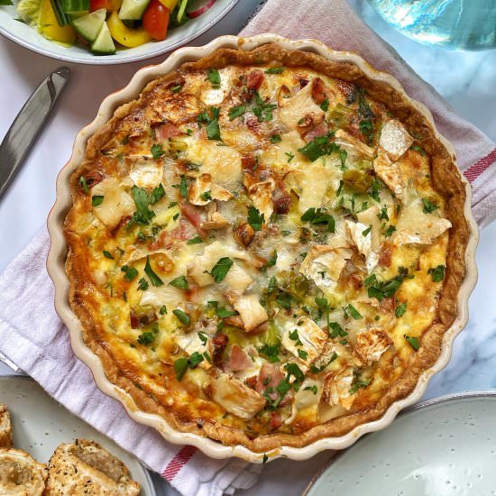 Ham, Leek & Goats Cheese Quiche - Recipe photo by bakingwithaimee