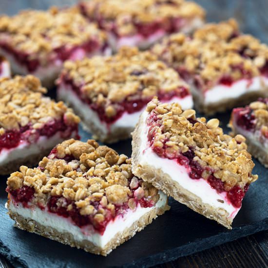 Raspberry Yogurt Bars - Recipe photo by Home Cooking Adventure