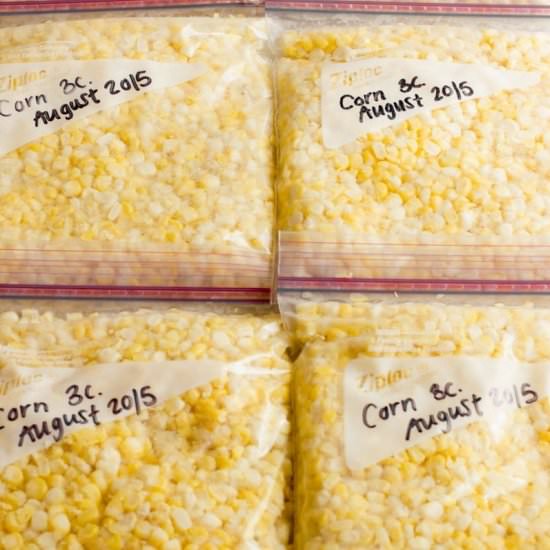 Freezing Corn - Recipe photo by wholefully