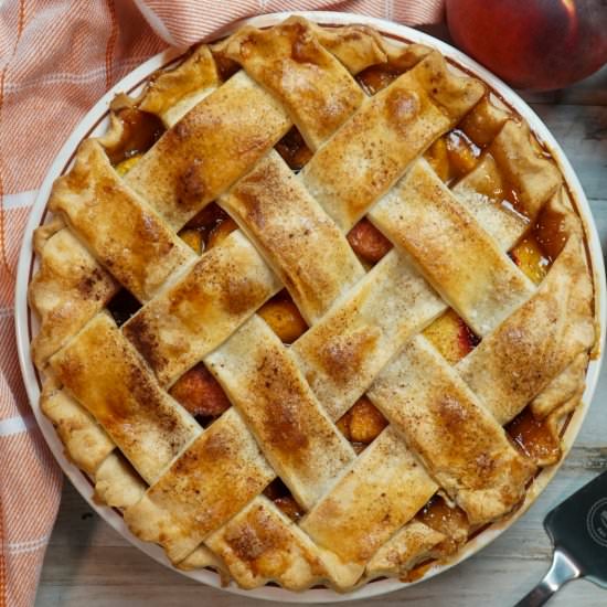 Homemade Peach Pie Recipe - Recipe photo by Modern Meal Makeover
