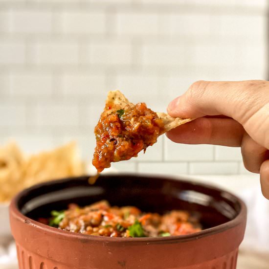 Roasted Tomato and Habanero Salsa - Recipe photo by Real Food with Sarah