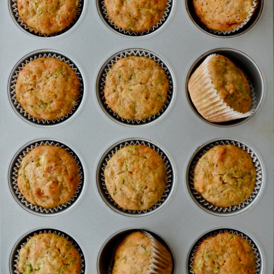 Zucchini Banana Muffins - Recipe photo by justataste