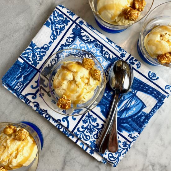 Caramel Corn Ice Cream - Recipe photo by thebrookcook.wordpress.com