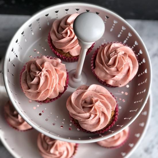 Roasted berry cream cheese frosting - Recipe photo by Once a Foodie