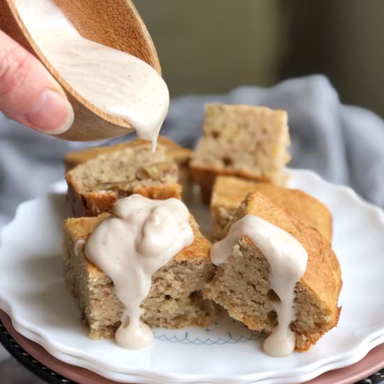 Fluffy walnut banana slice - Recipe photo by Once a Foodie