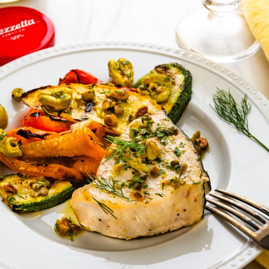 Grilled Swordfish & Olive Relish - Recipe photo by garlic and zest