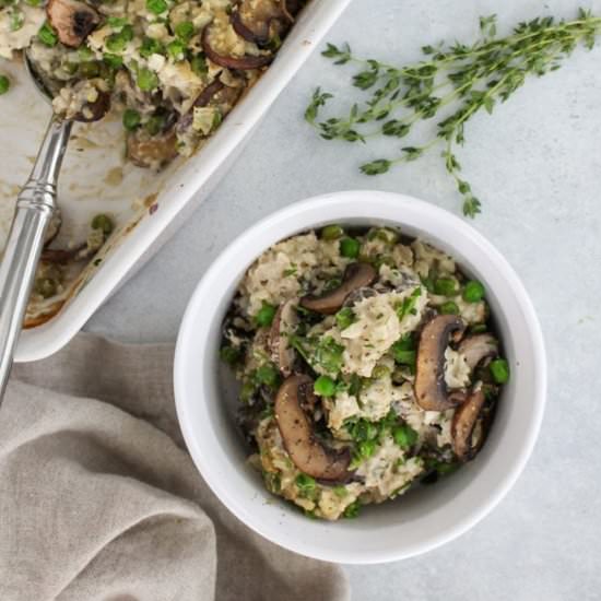 Mushroom Cauliflower Rice Risotto - Recipe photo by FitLiving Eats