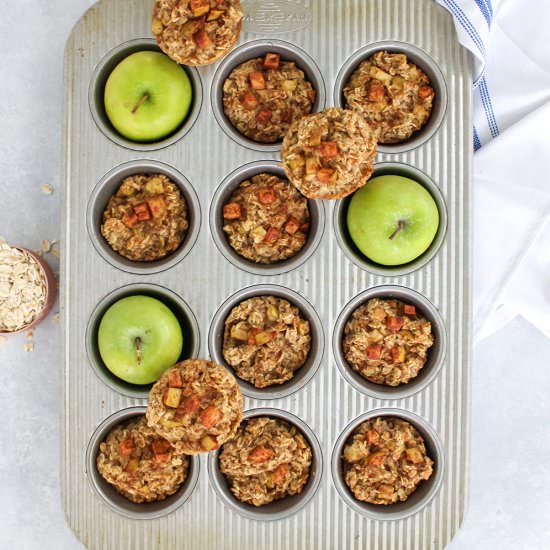 Baked Apple Cinnamon Oatmeal Cups - Recipe photo by FitLiving Eats