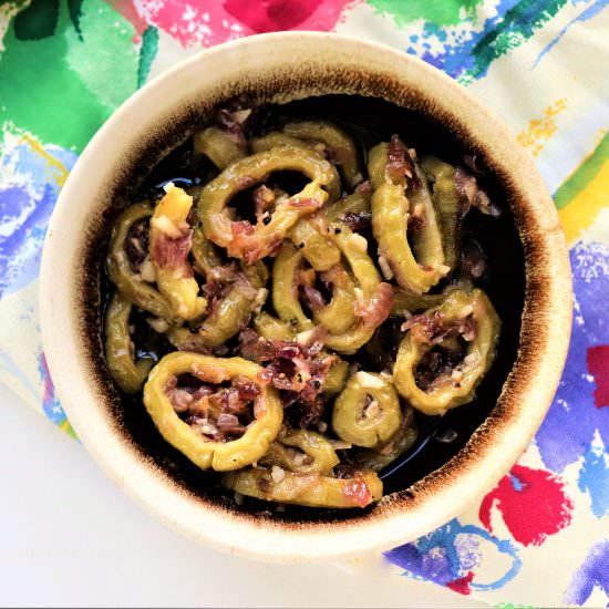 Sautéed Bitter Melon - Recipe photo by veryveganval