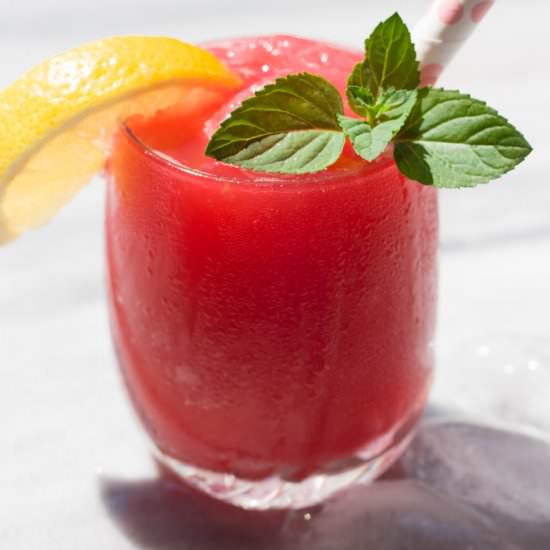 Healthy Vegan Watermelon Slushie - Recipe photo by PastryWishes