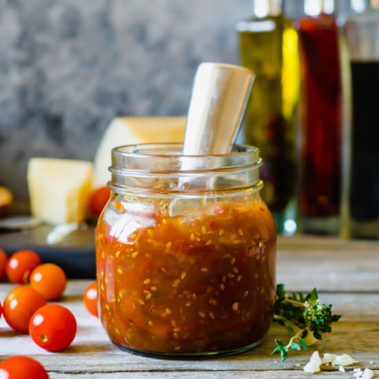 Small Batch Cherry Tomato Jam - Recipe photo by TheDeliciousSpoon
