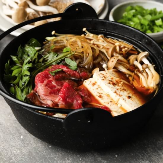 Japanese Sukiyaki - Recipe photo by lindseyeatsla