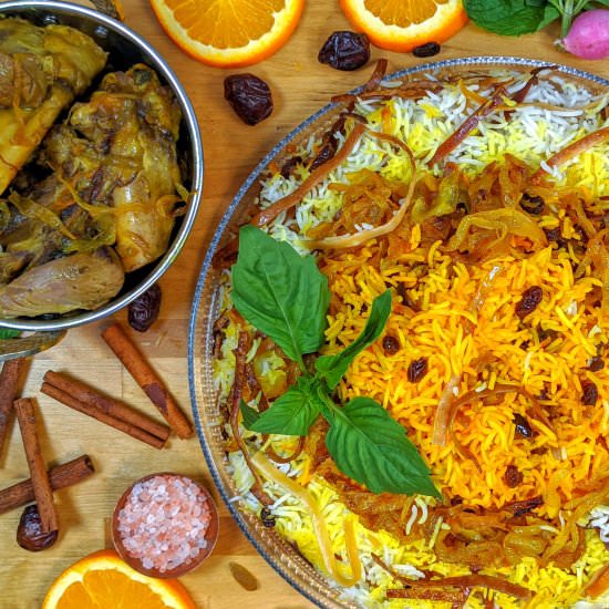 Reshteh Polo, Persian rice & noodle - Recipe photo by The Caspian Chef