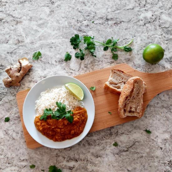 VEGAN LENTIL SWEET POTATO CURRY - Recipe photo by Blue World Dreams