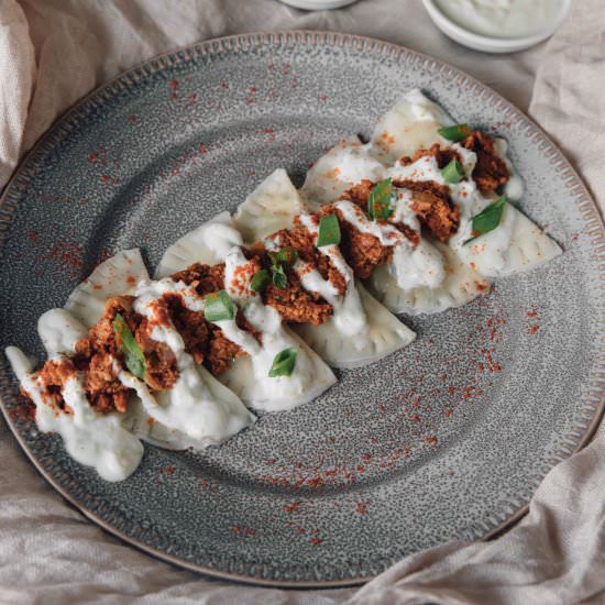 Afghan Vegetarian Dumplings (Aushak) - Recipe photo by gourmetvegetarians