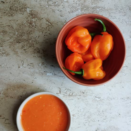 Fiery Habanero Hot Sauce - Recipe photo by Flavorful Eats