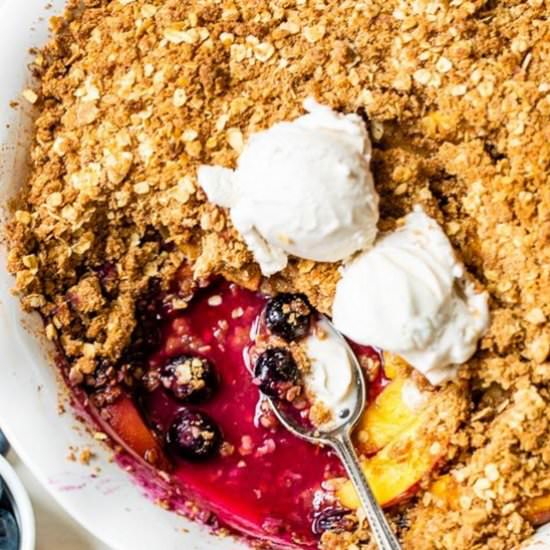 Blueberry Peach Crisp - Recipe photo by Skinnytaste