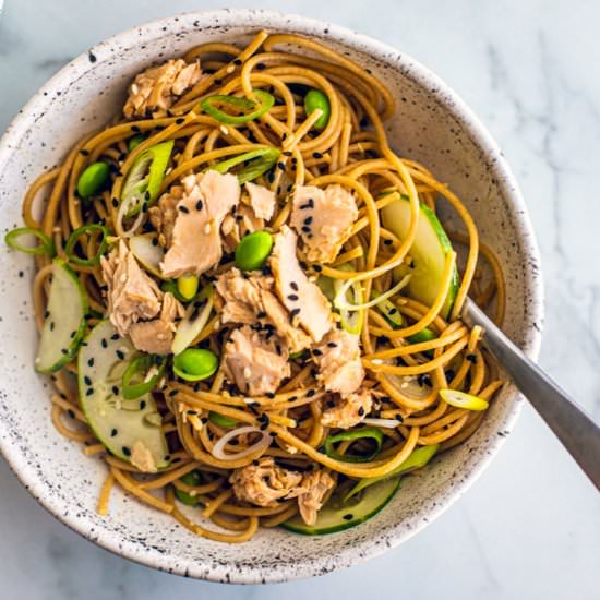 sesame ginger soba noodles - Recipe photo by killingthyme