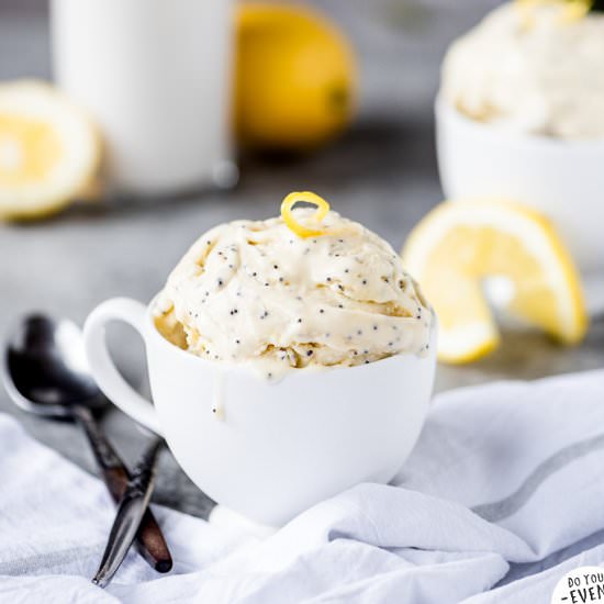 Lemon Poppyseed Ice Cream - Recipe photo by chelseajoyeats