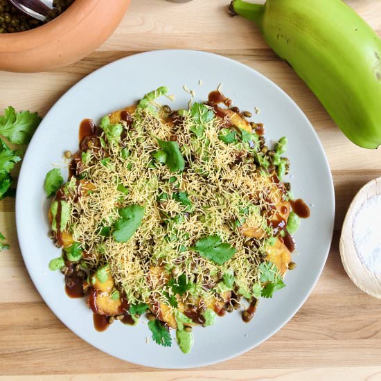 Tostones Chaat - Recipe photo by chefpriyanka