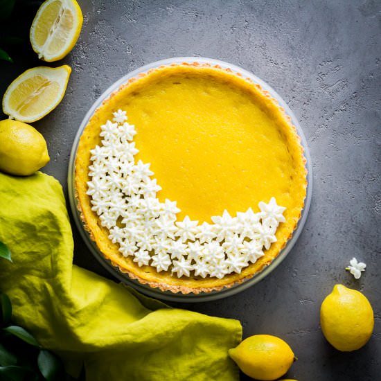 Lemon Tart with Almond Crust - Recipe photo by Spoonabilities