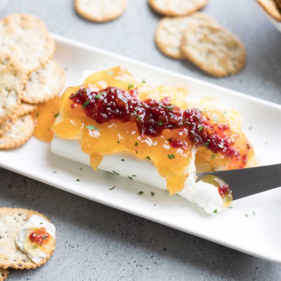 Sweet and Spicy Cream Cheese Dip - Recipe photo by Two Healthy Kitchens