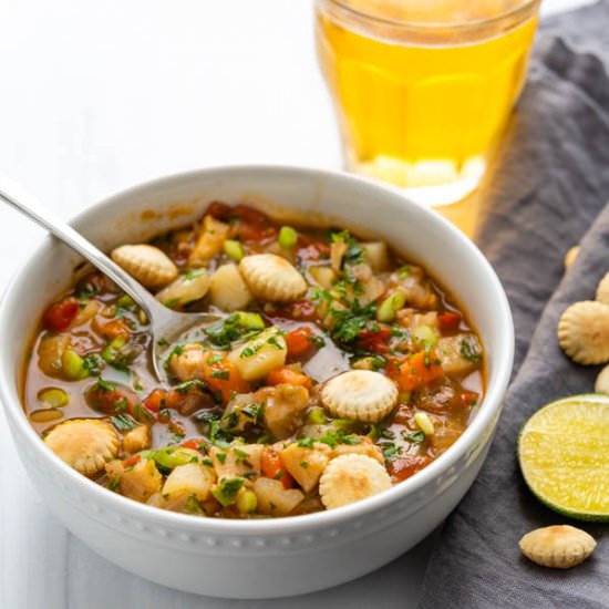 Classic Bahamian Conch Chowder - Recipe photo by garlic and zest
