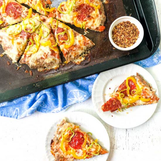 Keto Ground Turkey Crust Pizza - Recipe photo by MyLifeCookbook