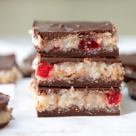 Chocolate Coconut Bars - Recipe photo by Traybakes and More