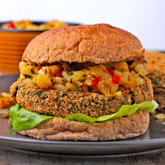 Savory spinach and potato patties - Recipe photo by veganwithgusto