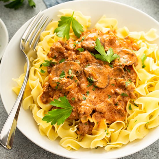 Ground Beef Stroganoff - Recipe photo by bellyfull