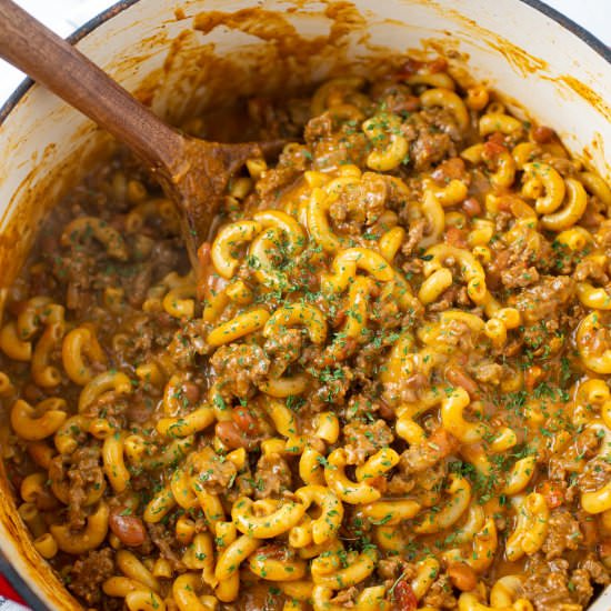 One Pot Chili Mac and Cheese - Recipe photo by comfortfoodideas