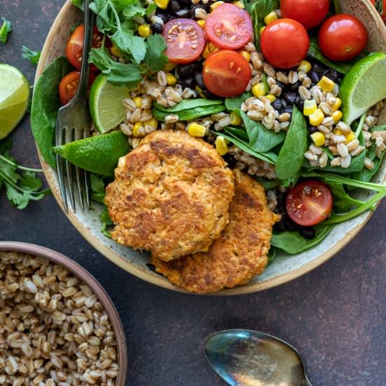 Salmon Patty Grain Bowl - Recipe photo by Aredspatula