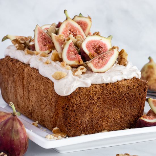 Walnut Pound Cake with Fresh Figs - Recipe photo by Aredspatula