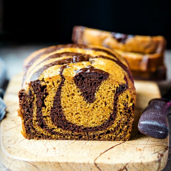 Chocolate Marble Pumpkin Bread - Recipe photo by ihearteating