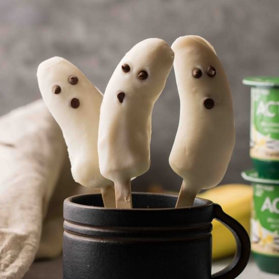 Boonanas- frozen banana ghosts - Recipe photo by lifestyleofafoodie