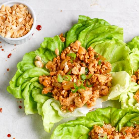 Healthy Chicken Lettuce Wraps - Recipe photo by erinliveswhole