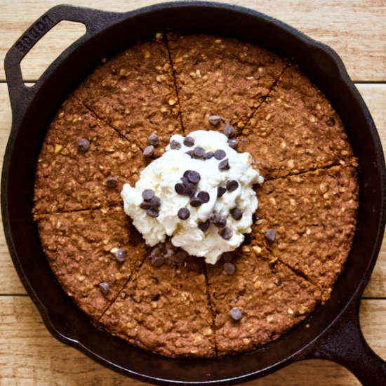 PB Chocolate Skillet Cookie Sundae - Recipe photo by HealthyHelper