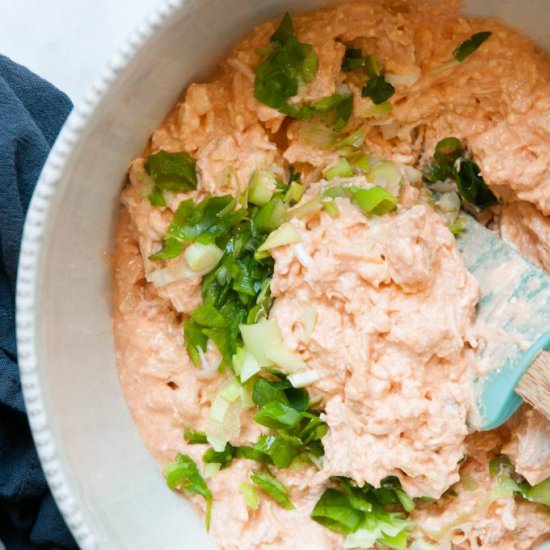 Healthier Buffalo Chicken Dip - Recipe photo by erinliveswhole
