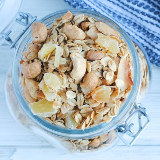 Ginger Almond Cashew Granola - Recipe photo by never any thyme