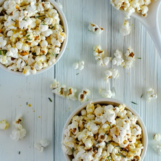 Rosemary Olive Oil Popcorn - Recipe photo by never any thyme
