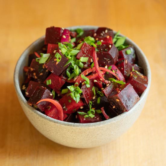 Vegan Hawaiian Beet Poke - Recipe photo by Adventures of Carlienne