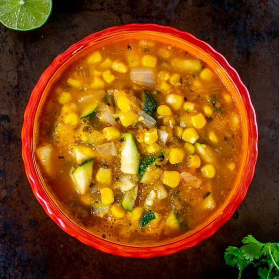Easy Calabacitas Soup - Recipe photo by MexicanPlease